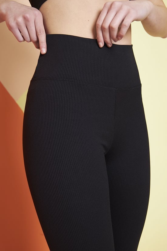 Thiff Yüksek Bel Fitilli Toparlayıcı Interlok Örme Şardonlu Spor Kışlık Tayt