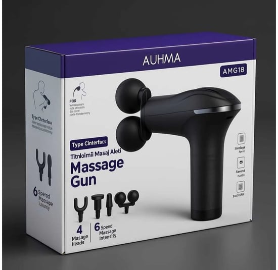 AUHMA AMG18 – Type-C Şarjlı Titreşimli  ÇİFT BAŞLIKLI Masaj ALETİ