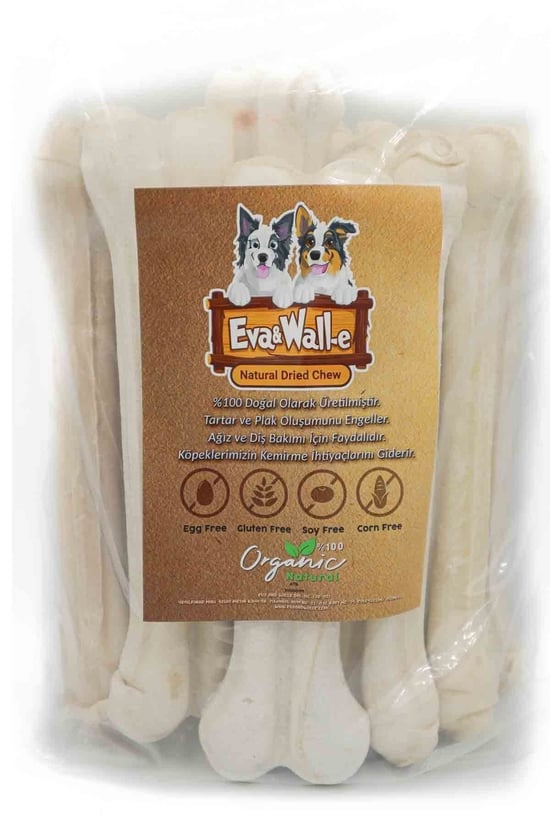 Eva & Walle Eva And Wall-e Doğal Köpek Pres Kemiği Beyaz 10' Lu 21cm Orta Irk Ve Büyük Irk Köpekler Için 150 Gr