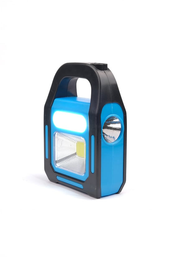 HB-9707A-1 3 Kademeli USB Çıkışlı Şarjlı Mavi Solar Lamba