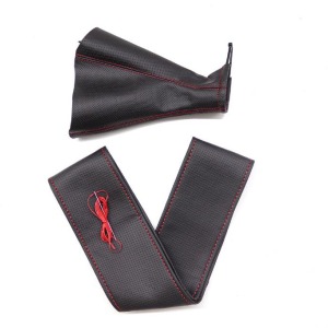 P Parla Tüm Araçlara Uyumlu Direksiyon Kılıfı Ve Vites Körüğü Siyah Vinil