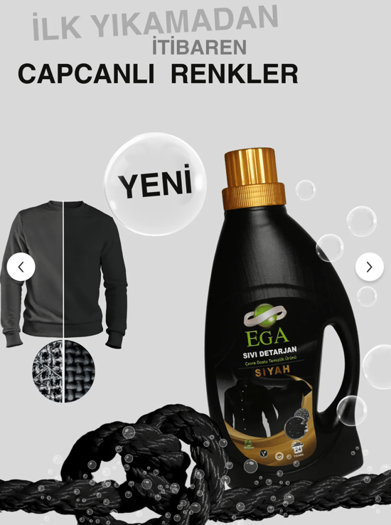 Ega Kimya Power Jel Siyah Sıvı Yıkama Deterjanı 1100 ml