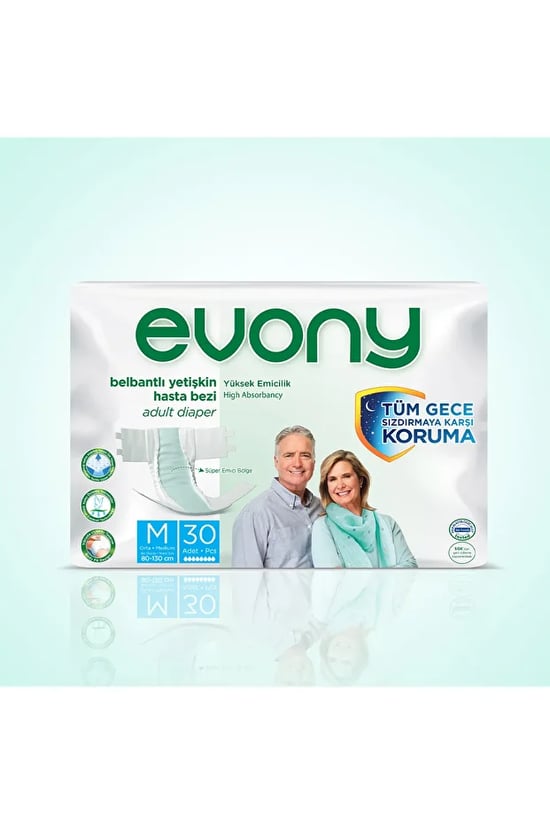 Evony Belbantlı Hasta Bezi Medium Orta Beden 30 lu