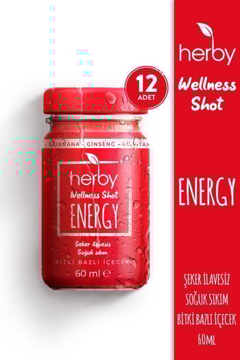 Energy Ginseng Shot 12'li Paket Enerji Desteği Bitki Bazlı İçecek 60 ml