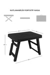 Pikas Katlanabilir Masa, Kamp Masası, Plastik Sehpa, Kamp Sehpası, Balkon Sehpası Siyah