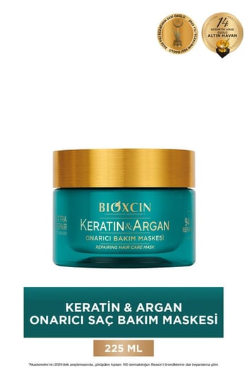 Bioxcin Keratin & Argan Onarıcı Saç Bakım Maskesi 225 ml