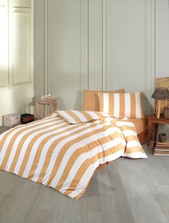 Sarı İpliği Boyalı Tek kişilik Nevresim Takımı