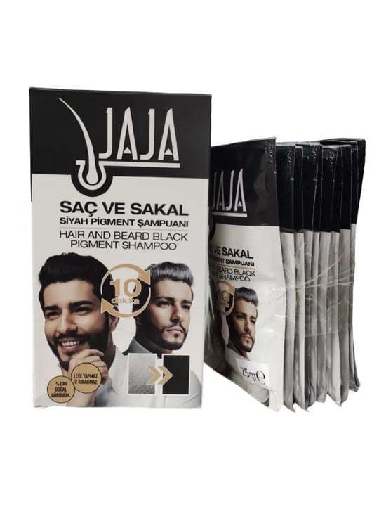 Jaja Saç ve Sakal Şampuan Boyası Siyah 10x25gr