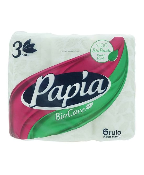 papia, kağıt havlu, havlu peçete, kağıt peçece, 6lı kağıt havlu, kağıt temizlik ürünleri, peçete havlu, havlu peçete,tuvalet kağıdı,bio care