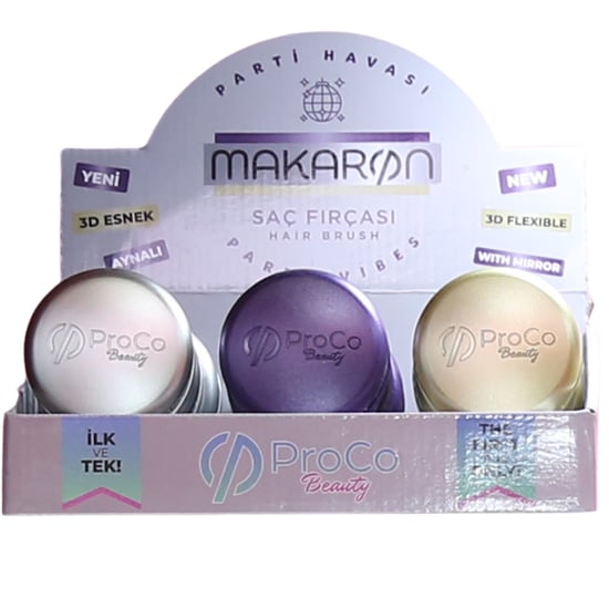 ProCo Beauty Makaron Saç Fırçası Metalik Serisi - Party Havası (Altın, Gümüş, Mor)