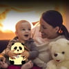 BUFFER® 5 Farklı Renk Modlu Panda Figürlü Pofuduk LED Gece Lambası–Yumuşak Dokulu Çocuk Odası ve Dek