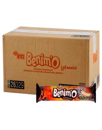 Eti Benimo Çikolata Kaplamalı Hindistan Cevizli Marshmallowlu Bisküvi 80 GR * 18 Adet