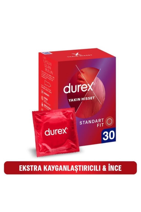 Durex Yakın Hisset Standart Fit Prezervatif 30'lu