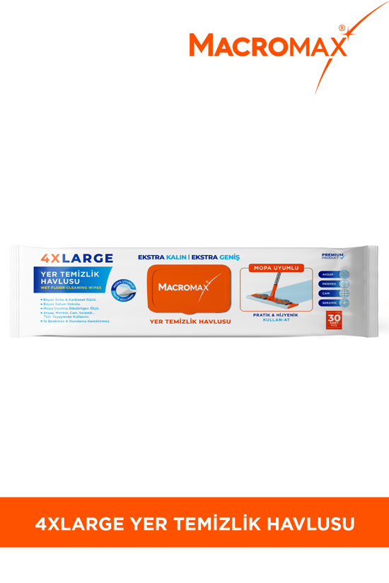 Macromax Yer Temizlik Havlusu Beyaz Sabun Kokulu 30 Adet