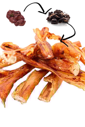 Eva & Walle Kuzu Kelle Derisi Köpek Kemiği Ciğerli 100g – Doğal Çiğneme Kemiği Küçük ve Orta Irklar İçin 12cm