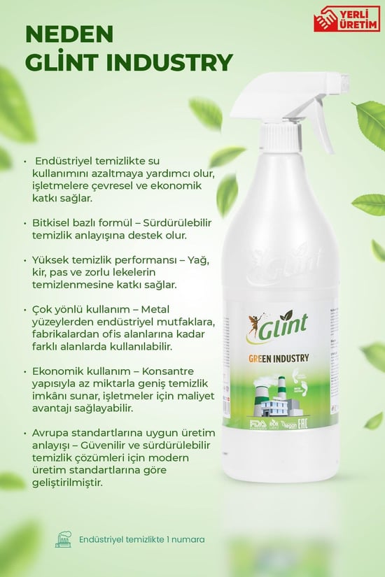 Glint Green Industry 1 Litre Banyo Tuvalet Temizleyici Kireç Çözücü Şömine Temizleyici Sprey