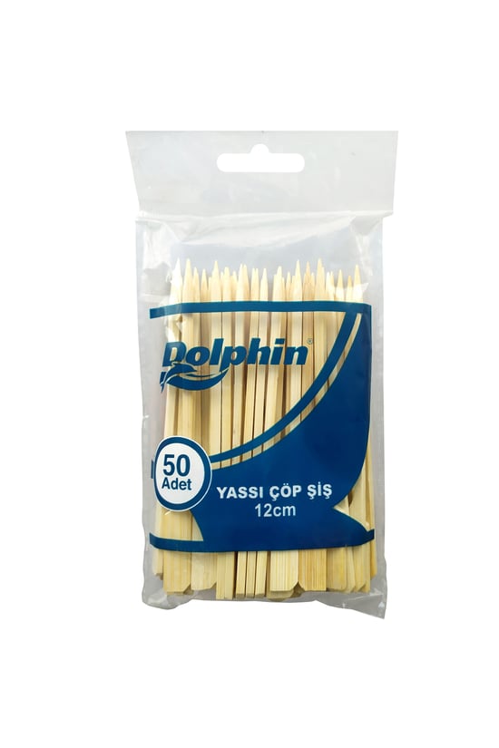 Dolphin Yassı Çöp Şiş 12cm 50li