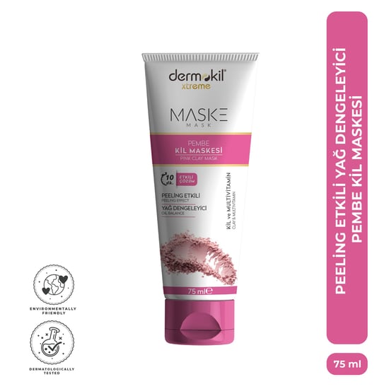 Dermokil Peeling Etkili Yağ Dengeleyici Pembe Kil Maskesi 75 ml