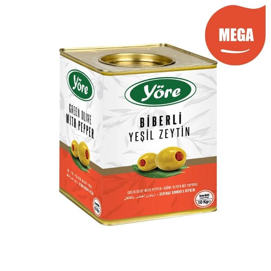 Yöre Domat Biberli Mega Yeşil Zeytin 10 kg (201-230)