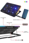 Rampage SIXPOWER R9 6 Fan RGB Işıklı Telefon Uyumlu Tutuculu Usb Çoklayıcı Notebook Soğutucu Stand