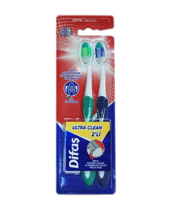 Difaş Ultra Clean Orta Diş Fırçası 2'li