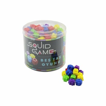 İNURA GLOBAL  SOUID GAME ( BEŞ TAŞ ) OYUNU ( RENKLİ PLASTİK ) ( 5 TAŞ & KALAMAR OYUNU )*250X24