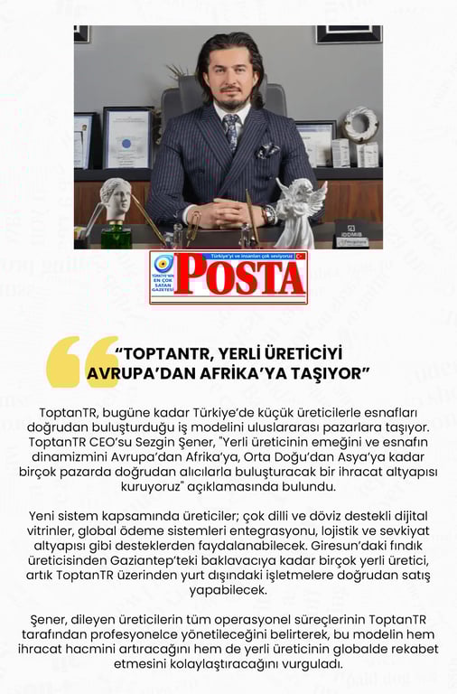 ToptanTR, Yerli Üreticiyi Avrupa’dan Afrika’ya Taşıyor