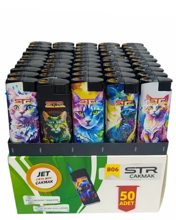 Str Dolumlu Sargılı (Kedi) Jet Çakmak