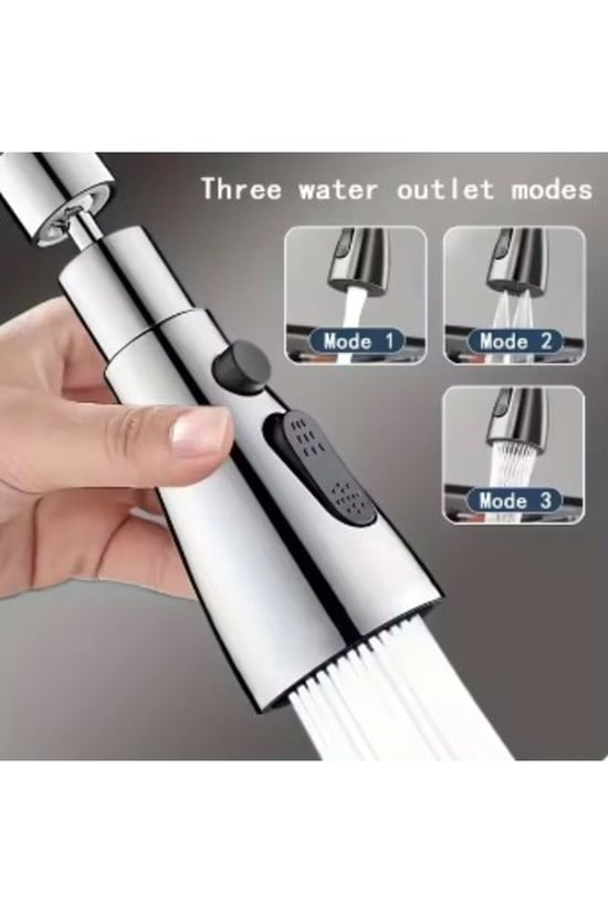 DİYARI FIRSAT 3 fonksiyonlu metalik musluk başlığı