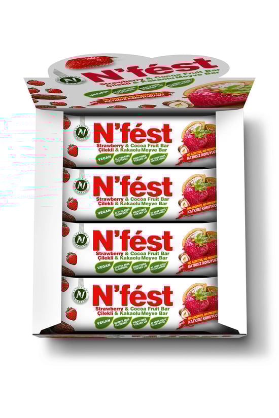 Nfest Meyveli Protein Bar Çilekli ve Kakaolu 40gr