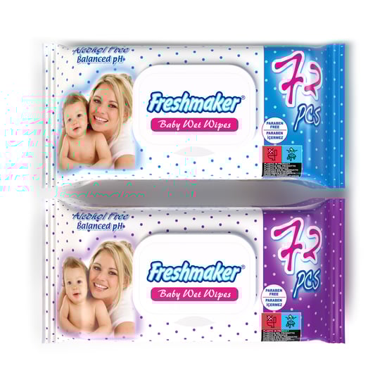 Freshmaker Baby Wet Wipes Islak Mendil 72'li Mat Kapaklı