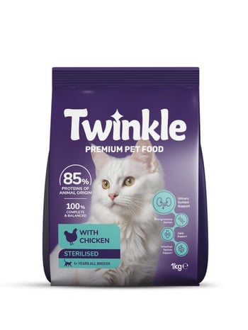 Twinkle Kedi Maması Tavuklu Yetişkin Kısırlaştırılmış Kedi Maması 1 Kg Premıum Pet Food