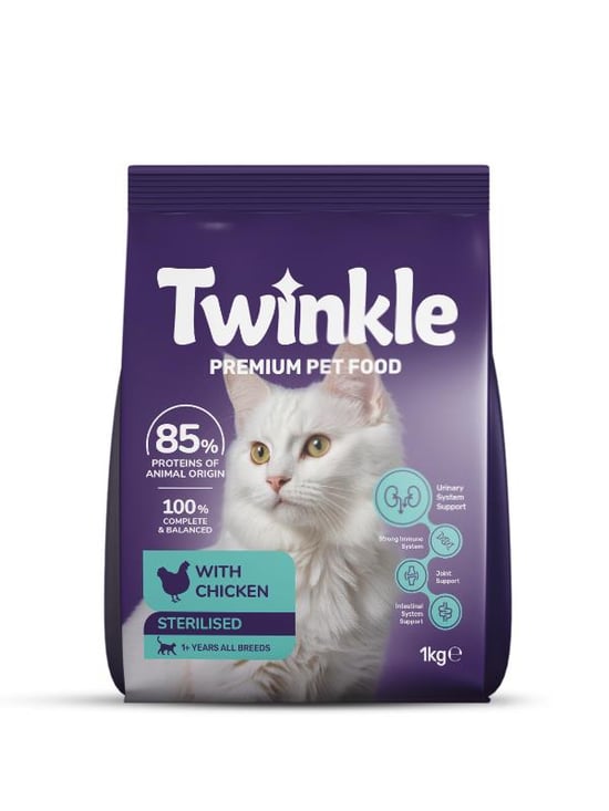 Twinkle Kedi Maması Tavuklu Yetişkin Kısırlaştırılmış Kedi Maması 1 Kg Premıum Pet Food