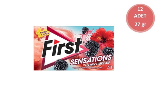 First Sensations Berry Hibisküs Aromalı Sakız 27gr-12 Adet