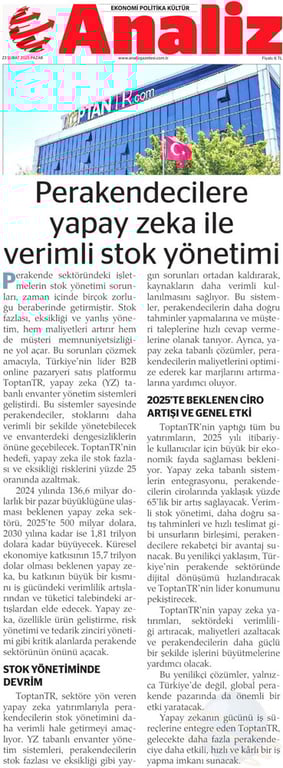 PERAKENDECİLERE YAPAY ZEKA İLE VERİMLİ STOK YÖNETİMİ