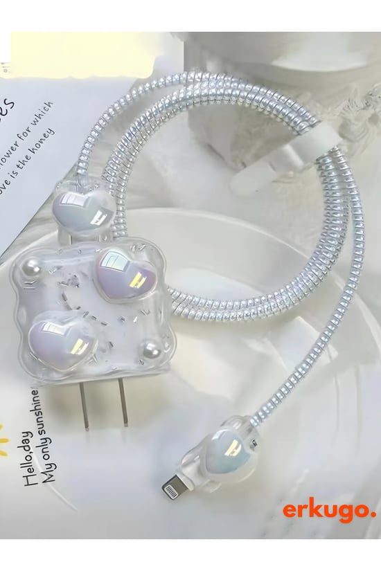 iPhone 18/20 W Şarj Cihazı Uyumlu 5 Parça Şarj Koruma Seti, Kablo Koruyucu