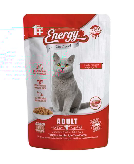 Energy Kedi Maması Islak 85 gr Sığır Etli