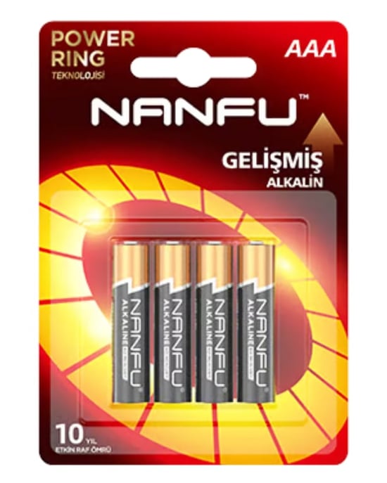 Nanfu İnce Pil AAA Lr03 1.5V Alkalin 4'lü Paket