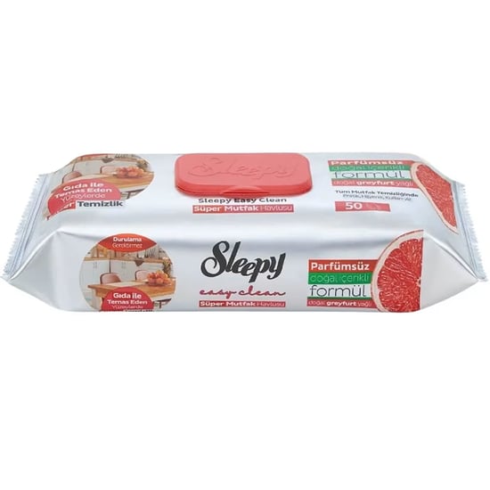 Sleepy Easy Clean Süper Yüzey Temizlik Mutfak Havlusu&mendili Greyfurt Yağlı 50'li