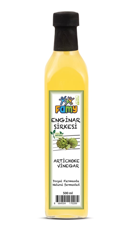 Famy Enginar Sirkesi Doğal Fermentasyon 500 ML Cam Şişe