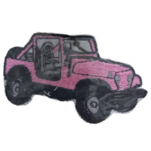P Parla Aplike Ütü İle Yapışan Jeep pembe Arma 2,5x3 cm