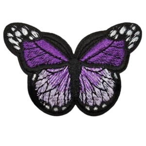 P Parla Aplike Ütü İle Yapışan Kelebek Mor Arma 7x5 cm