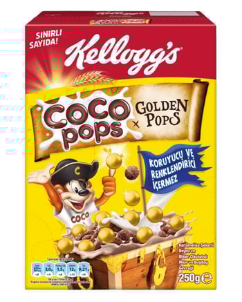 Kellogg's Coco Pops Çokotop Gold Çikolatalı Buğday ve Mısır Gevreği 250 gr