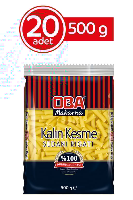 Oba Makarna Kalın Kesme 500 Gr * 20 Adet
