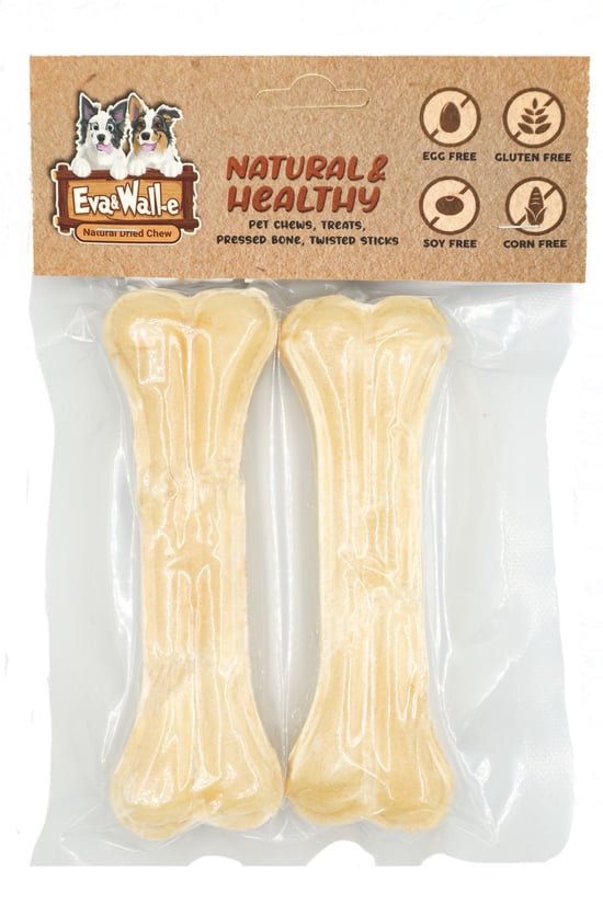 Eva & Walle Doğal Köpek Kemiği Beyaz 2 Adet 12cm Küçük Ve Orta Irklar Için 55g