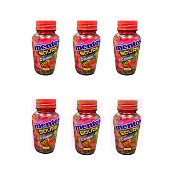 Mentos Sours Çilek Aromalı C Vitaminli Tablet Şekerleme 49 g x 6 