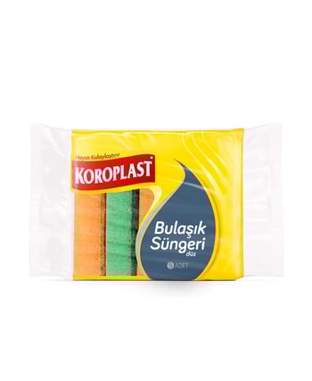 koroplast, bulaşık süngeri, sünger, sarı sünger, renkli sünger, yeşil sünger, temizlik süngeri, mutfak ürünleri, temizlik ürünleri