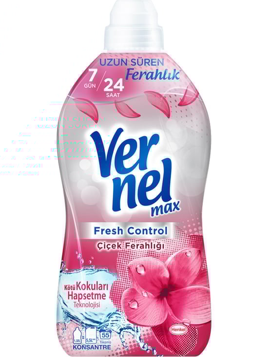 Vernel Max Konsantre Çamaşır Yumuşatıcısı 1320ML (55 Yıkama) Çiçek Ferahlığı
