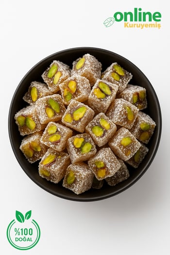 Online Kuruyemiş Antep Fıstıklı Hindistan Cevizli Çifte Kavrulmuş Lokum 1000 gr