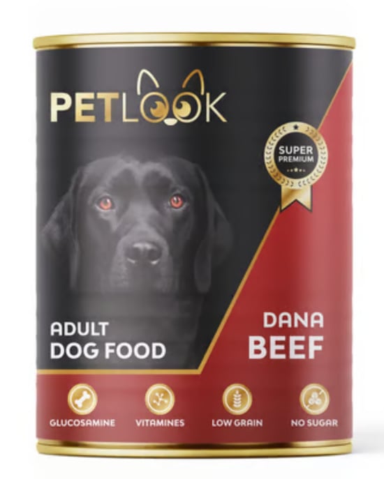 Petlook Konserve Köpek Maması  Yetişkin Sığır Etli, Kıyılmış Pate Etli 415 GR